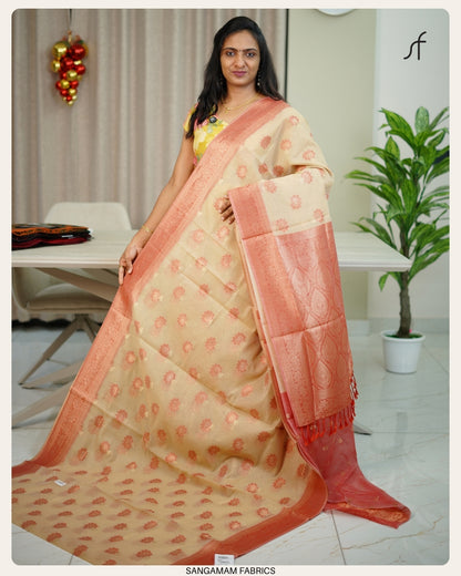 SEMI CHANDERI SILK SAREE