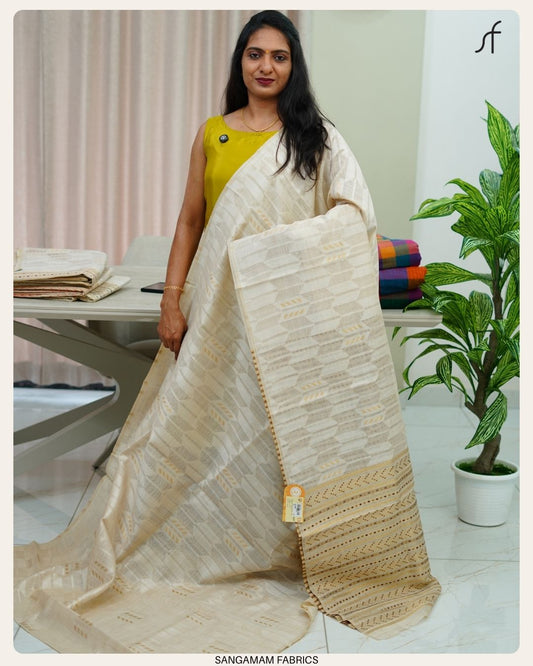 SEMI CHANDERI SILK SAREE