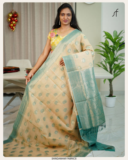 SEMI CHANDERI SILK SAREE