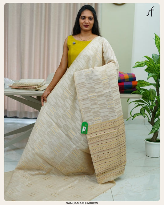 SEMI CHANDERI SILK SAREE
