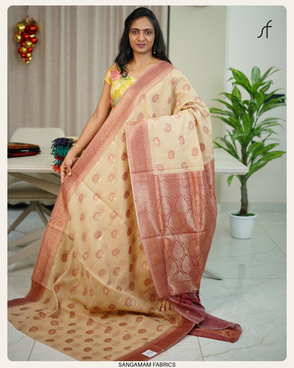 SEMI CHANDERI SILK SAREE