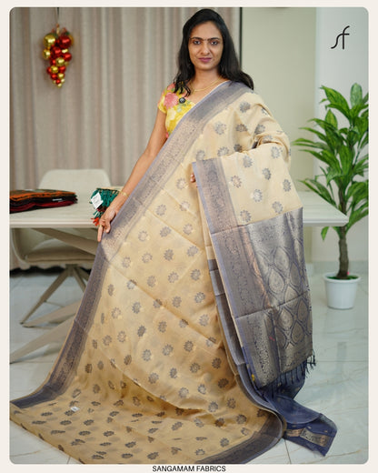 SEMI CHANDERI SILK SAREE