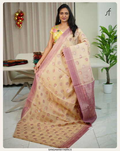 SEMI CHANDERI SILK SAREE