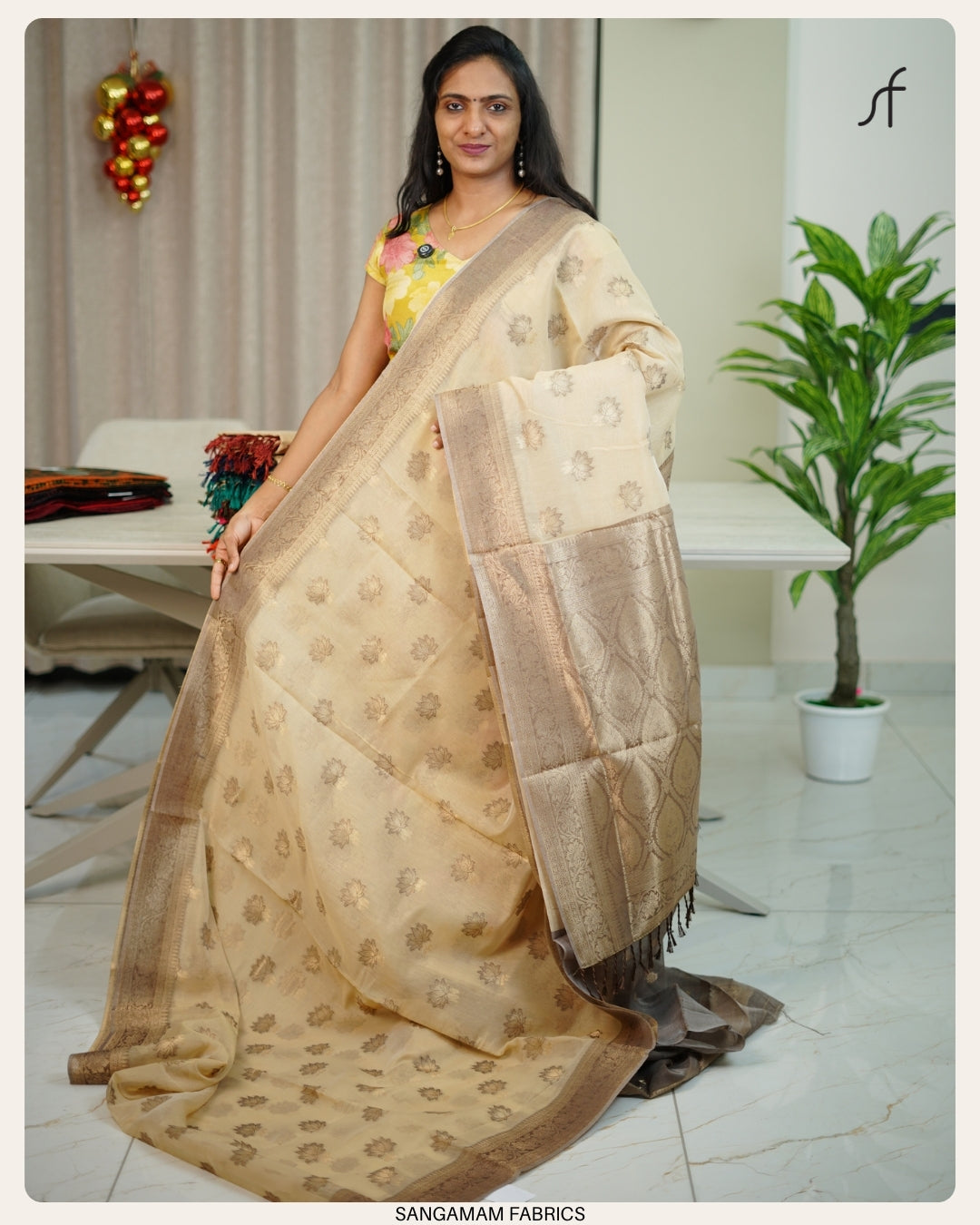 SEMI CHANDERI SILK SAREE