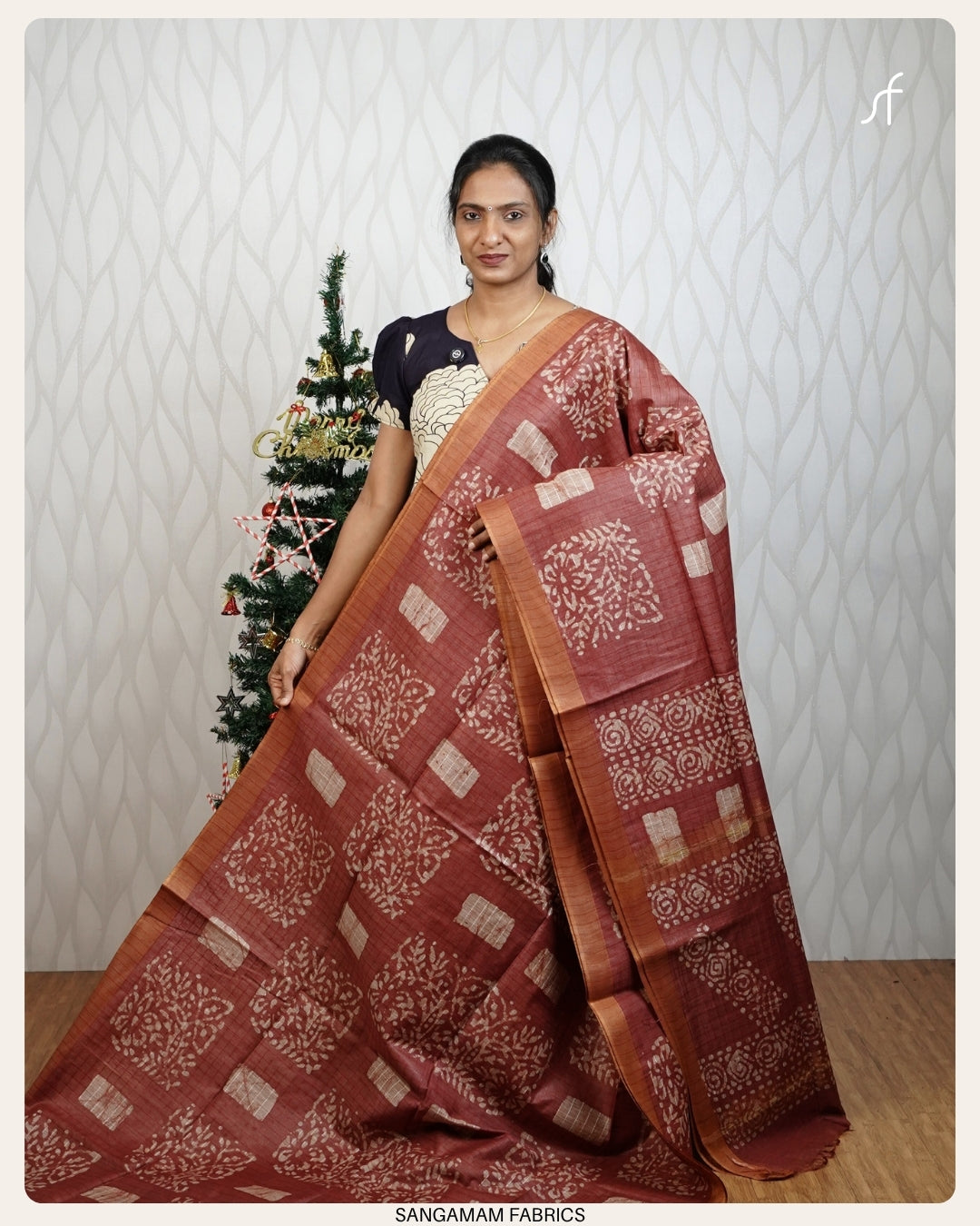 BATIK PRINTED TUSSAR SILK  SAREE