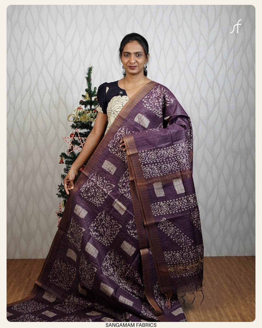 BATIK PRINTED TUSSAR SILK  SAREE