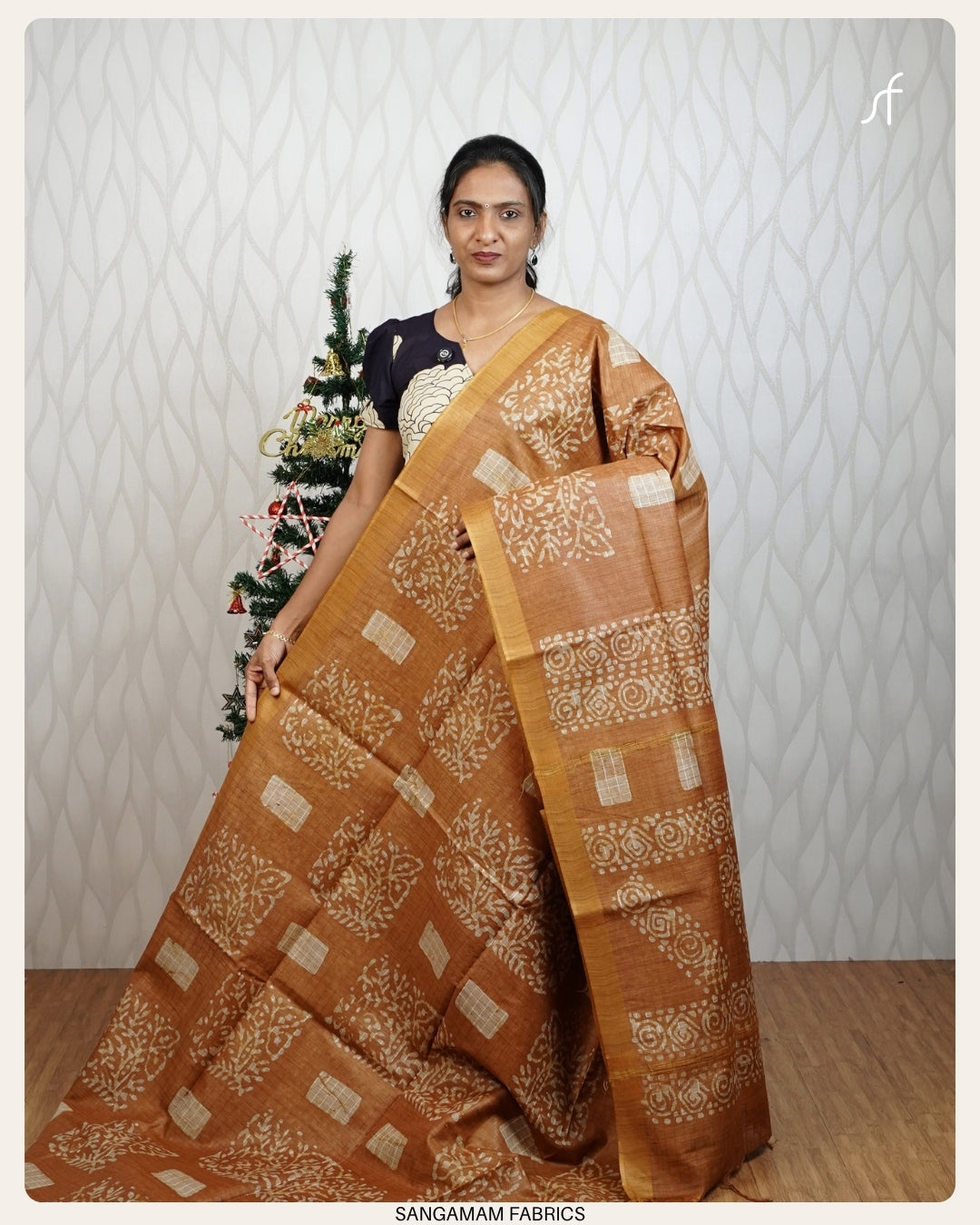 BATIK PRINTED TUSSAR SILK  SAREE