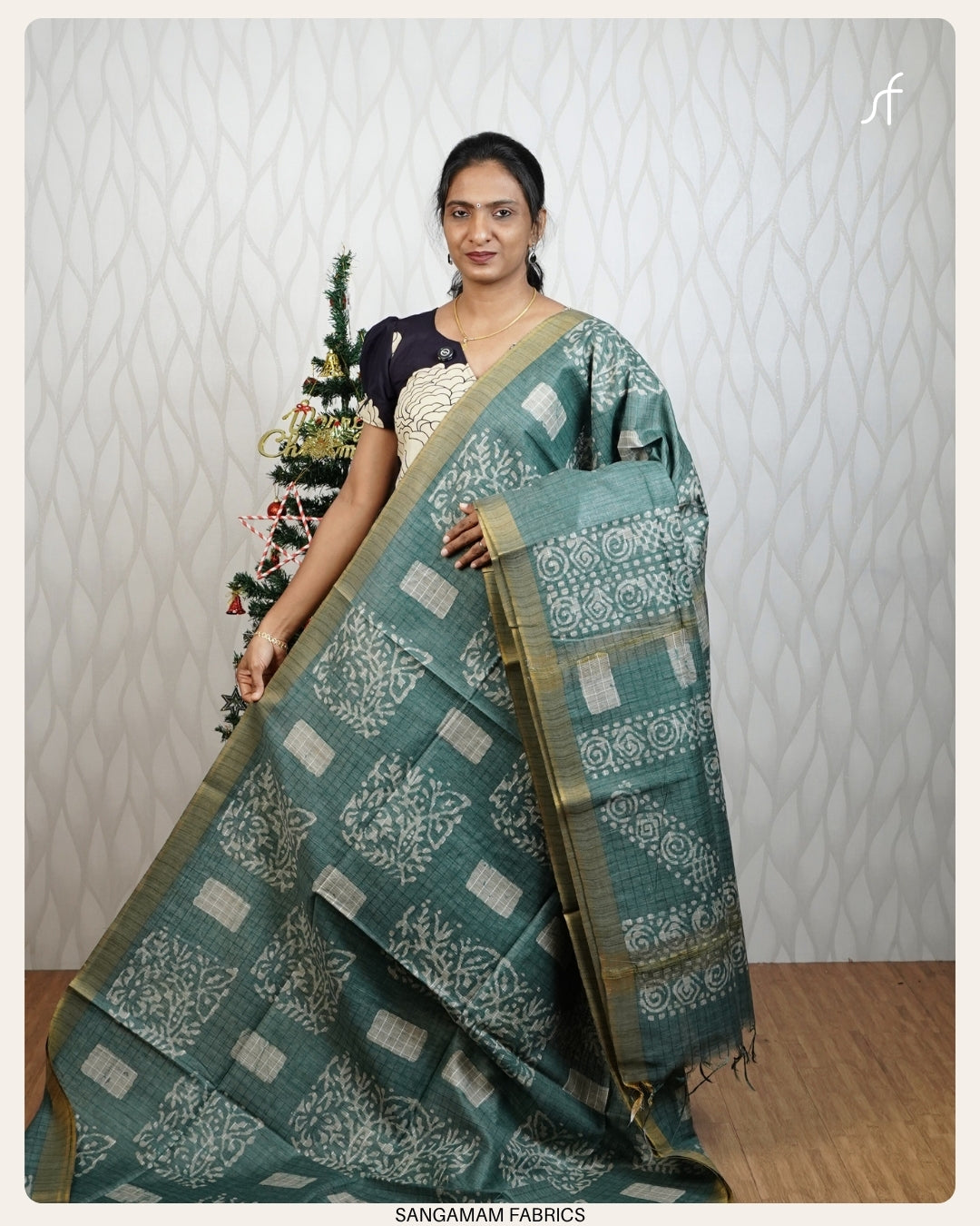 BATIK PRINTED TUSSAR SILK  SAREE