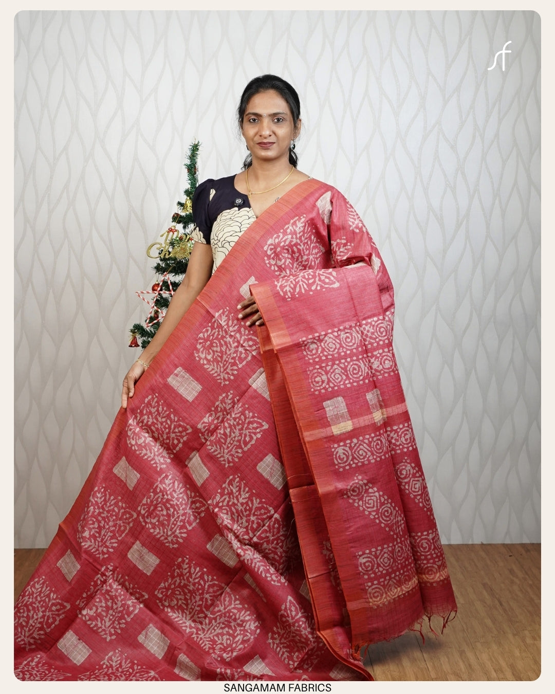 BATIK PRINTED TUSSAR SILK  SAREE