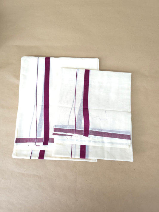 PLAIN KARA SETMUNU 1/2" MAROON COLOUR