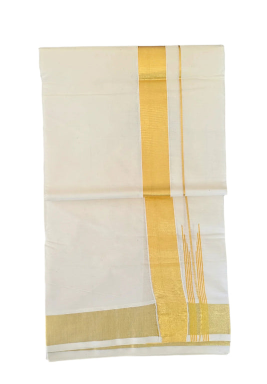 COTTON DOUBLE WITH GOLDEN CHUTTIKARA WEAVING