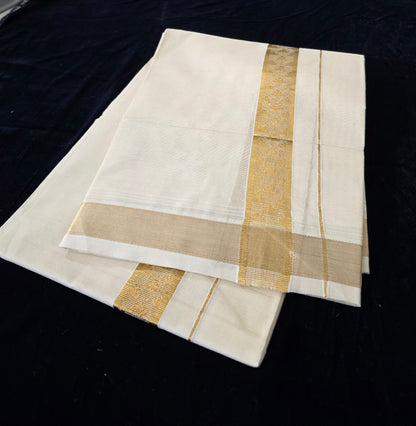 1.5" TEMPLE BROCADE BORDER COTTON DOUBLE MUNDU