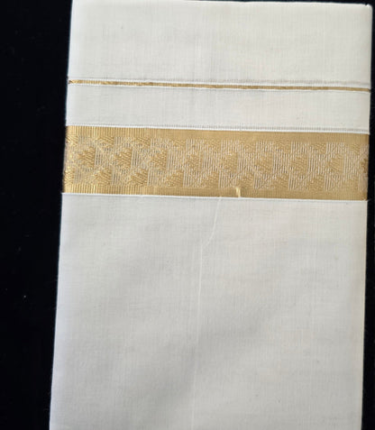 1.5" TEMPLE BROCADE BORDER COTTON DOUBLE MUNDU