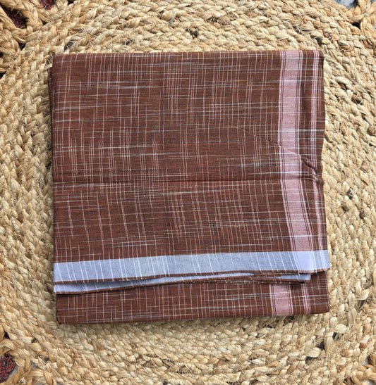 COLOUR MUNDU BROWN WITH PULLI DESIGN