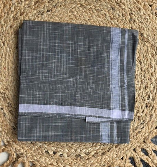 COLOUR MUNDU ASH WITH PULLI DESIGN