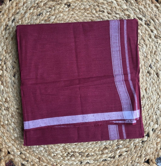 COLOUR MUNDU MEROON WITH WHITE BODER