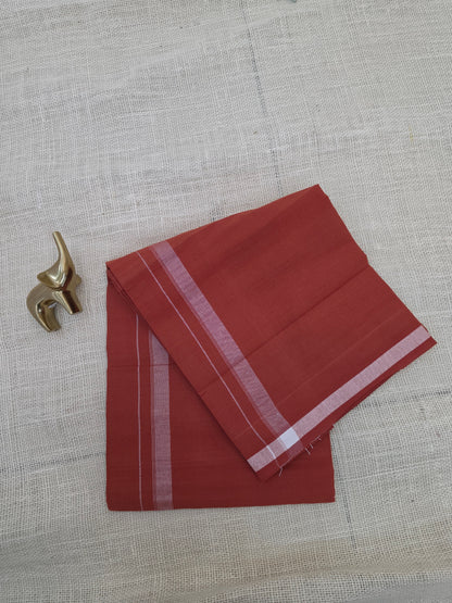 KAVI MUNDU COTTON PLAIN WHITE KARA