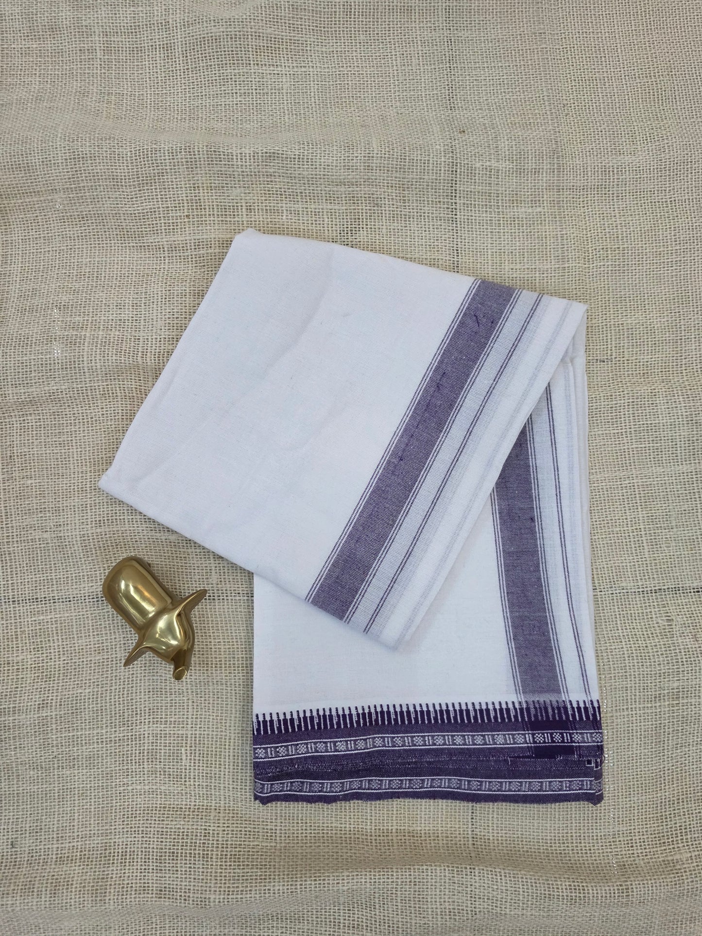 WHITE KUPPADAM OLIVE VIOLET SINGLE