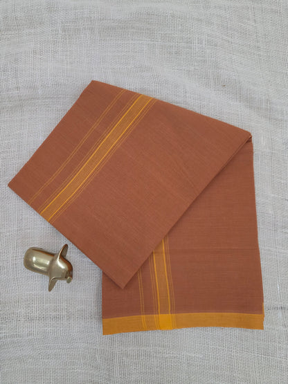 KAVI MUNDU COTTON PLAIN YELLOW KARA