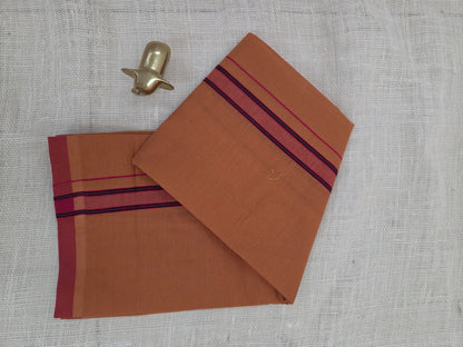 KAVI MUNDU COTTON PLAIN MEROON KARA