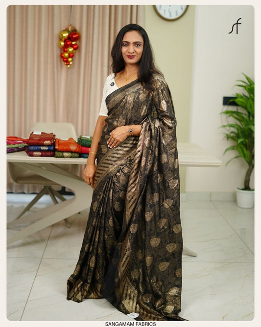 BANARASI PRINT ON LUXURIOUS VIJITHRA SILK SAREE
