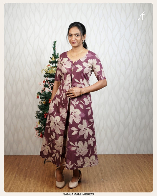 PRINTED PATTERN BOXY FIT ALINE DRESS