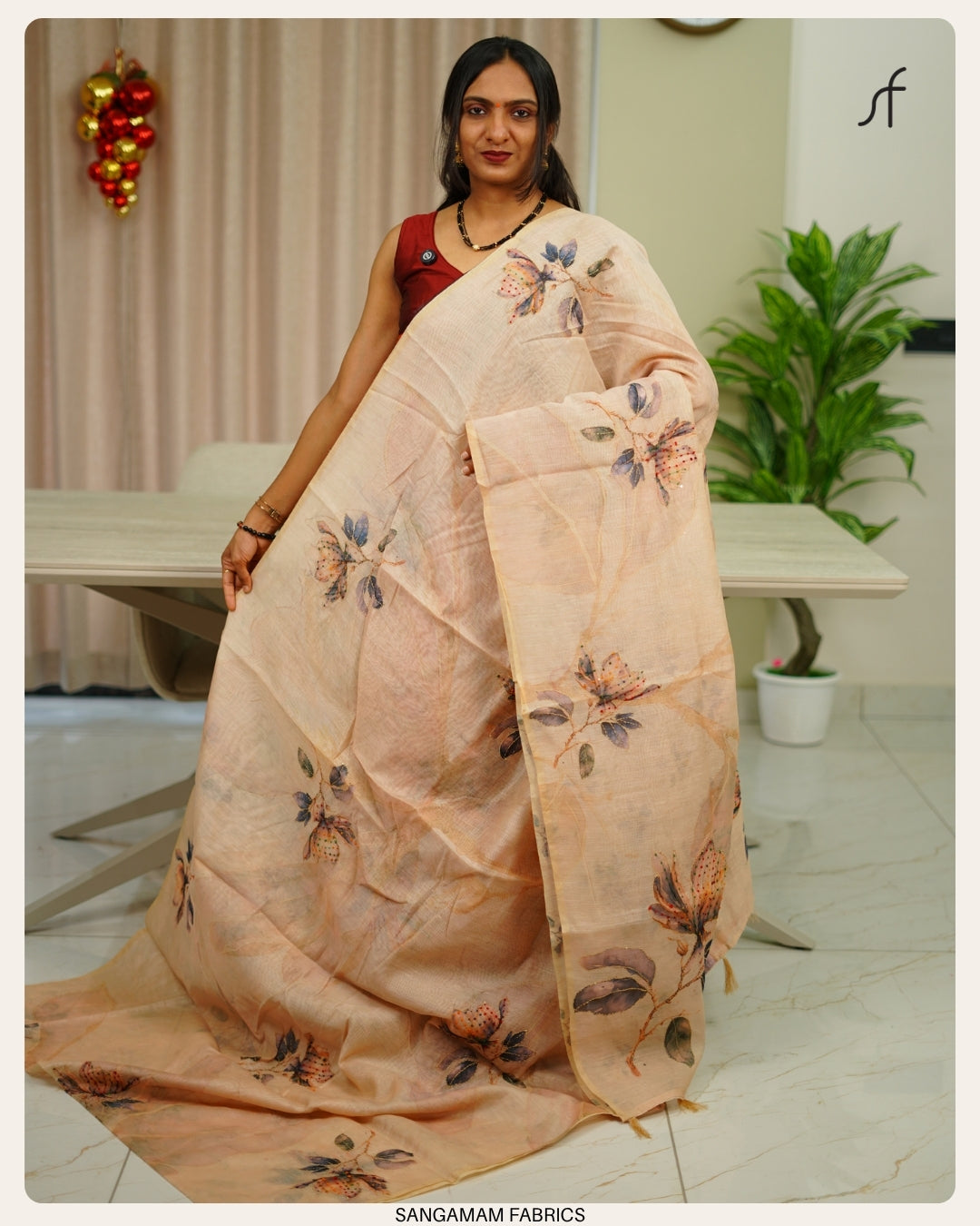 SEMI CHANDERI SILK SAREE
