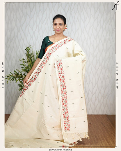 FLORAL EMBROIDERY SAREE