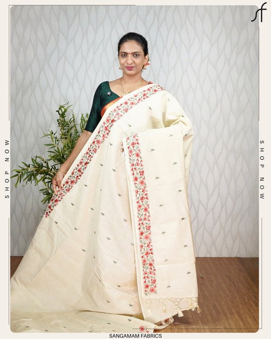 FLORAL EMBROIDERY SAREE