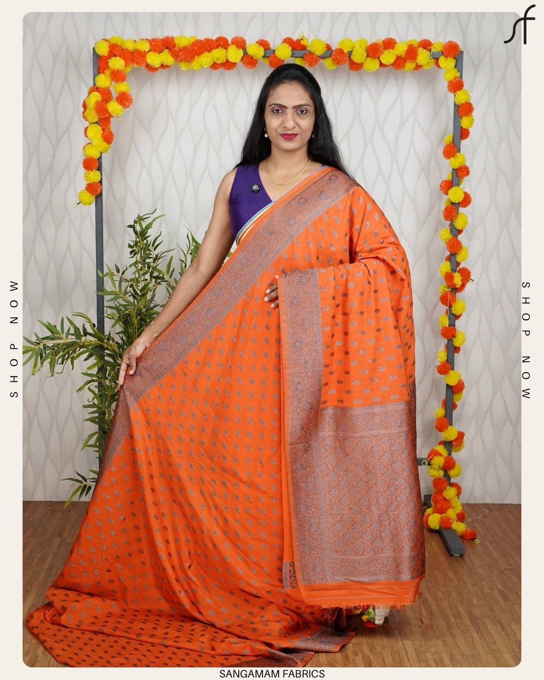 OXIDIZED ZARI BUTTA WOVEN BANARASI SAREE