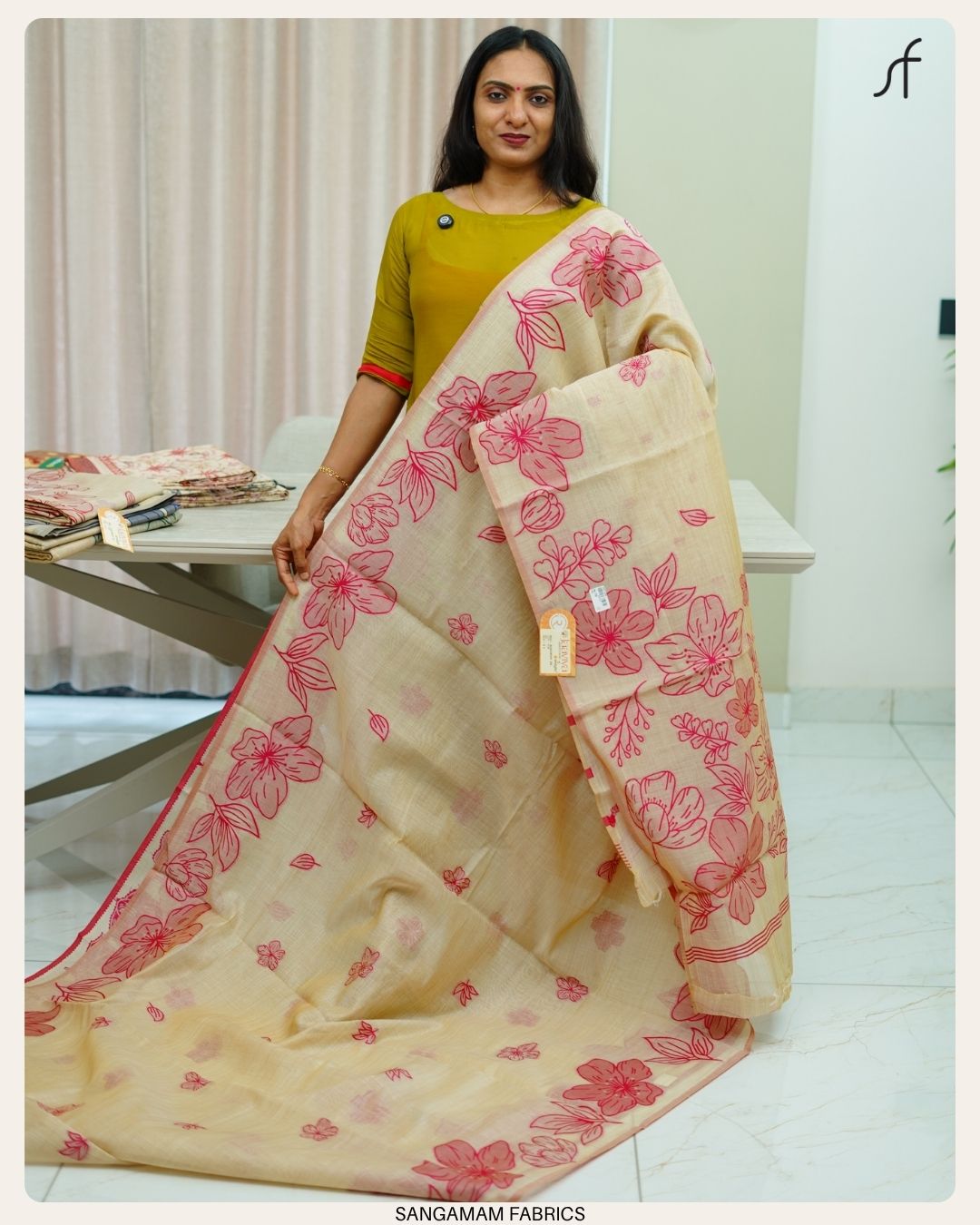 SEMI CHANDERI SILK SAREE
