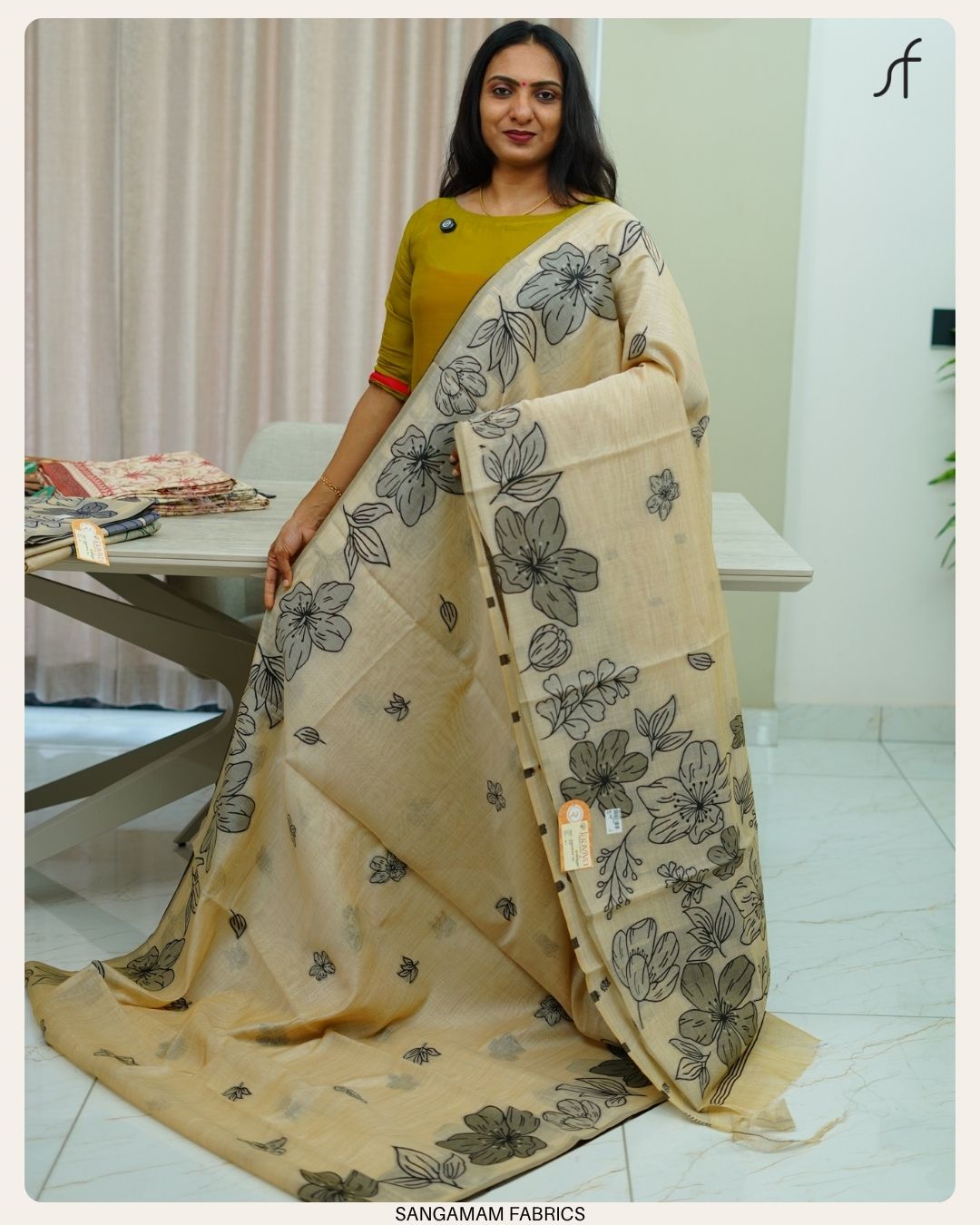 SEMI CHANDERI SILK SAREE