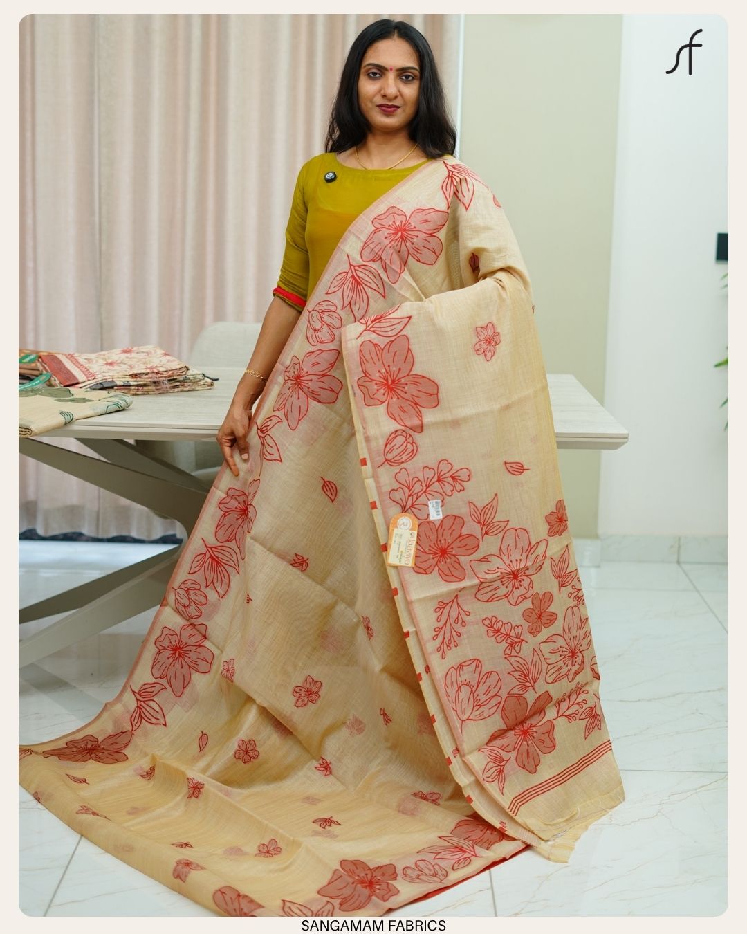 SEMI CHANDERI SILK SAREE