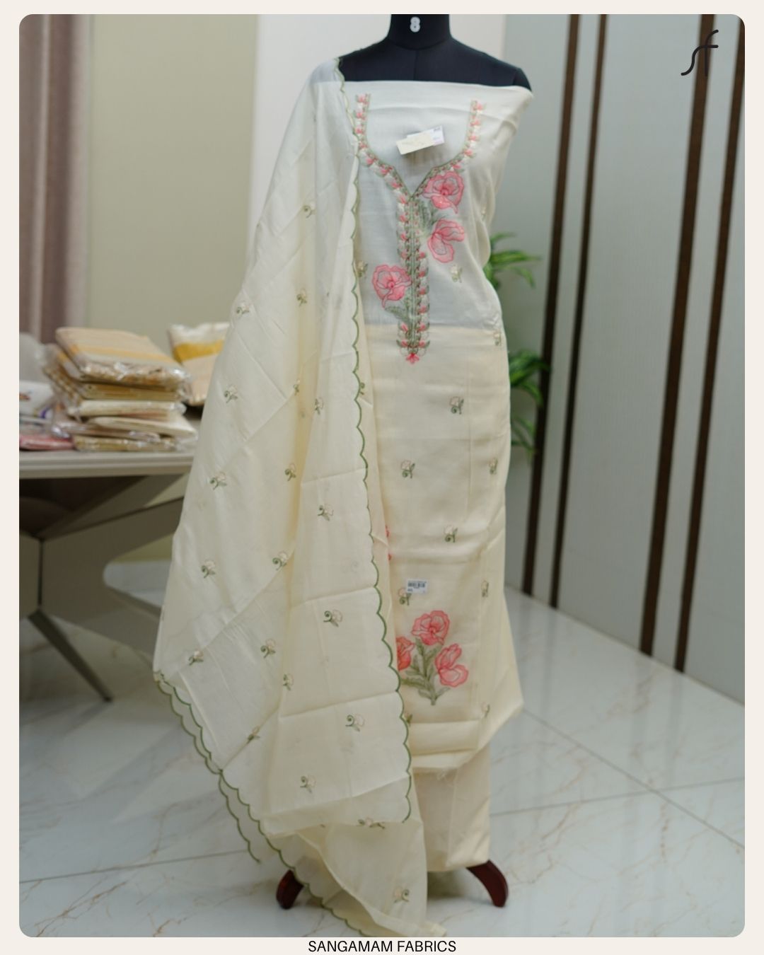SEMI CHANDERI SILK SALWAR SUIT
