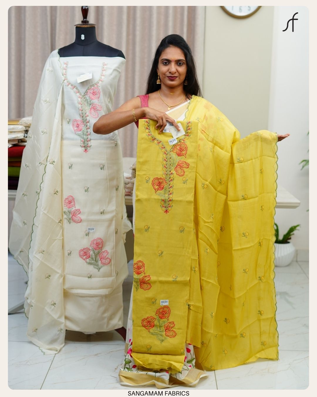 SEMI CHANDERI SILK SALWAR SUIT