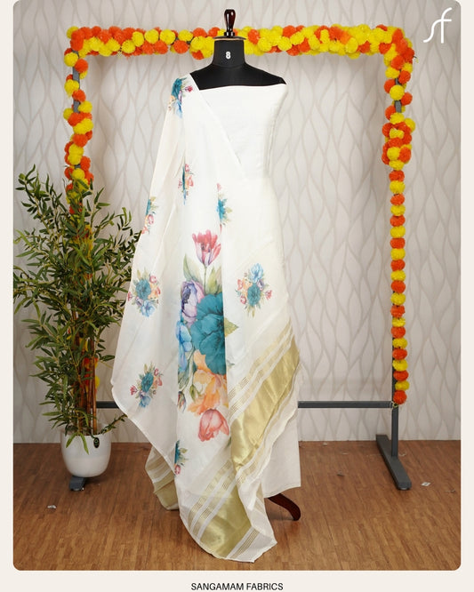 SEMI MODAL LAGDI PATTA BORDER DETAILED SALWAR SUIT