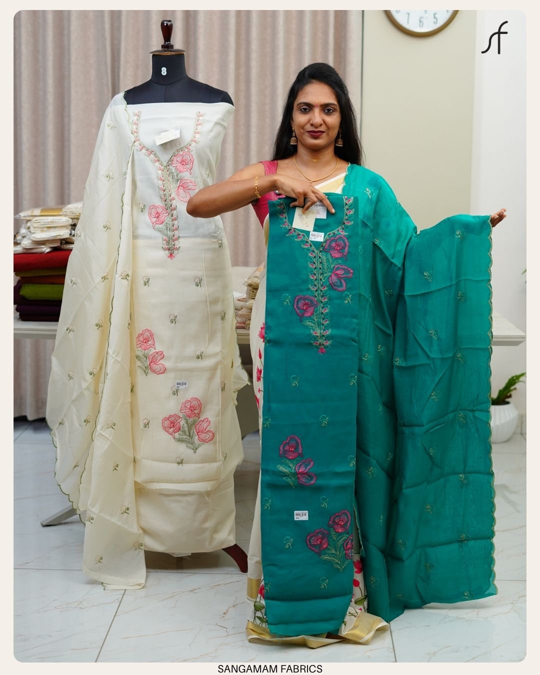 SEMI CHANDERI SILK SALWAR SUIT