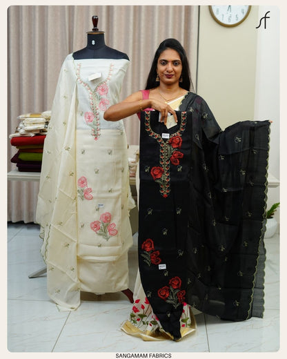 SEMI CHANDERI SILK SALWAR SUIT
