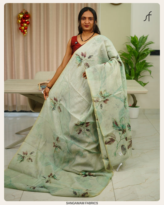 SEMI CHANDERI SILK SAREE