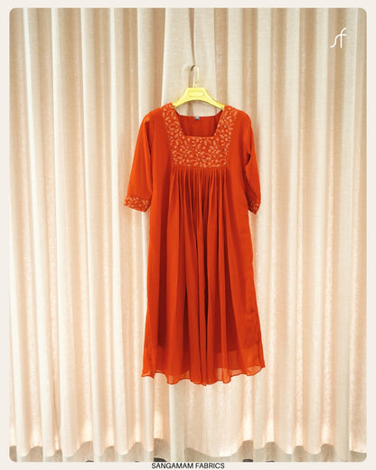 GEORGETTE  PLEATED DRESS