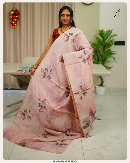 SEMI CHANDERI SILK SAREE