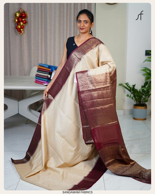 SEMI CHANDERI SILK SAREE