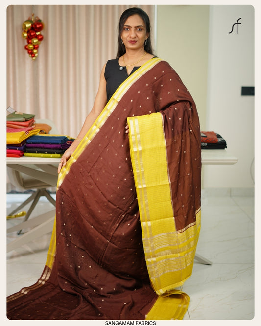 SEMI CHANDERI SILK SAREE