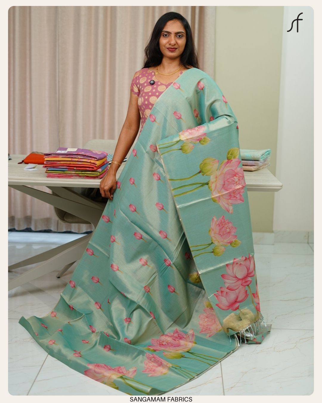 LOTUS DETAILED TISSUE SAREE