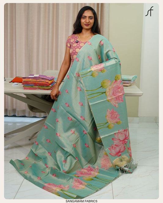 LOTUS DETAILED TISSUE SAREE