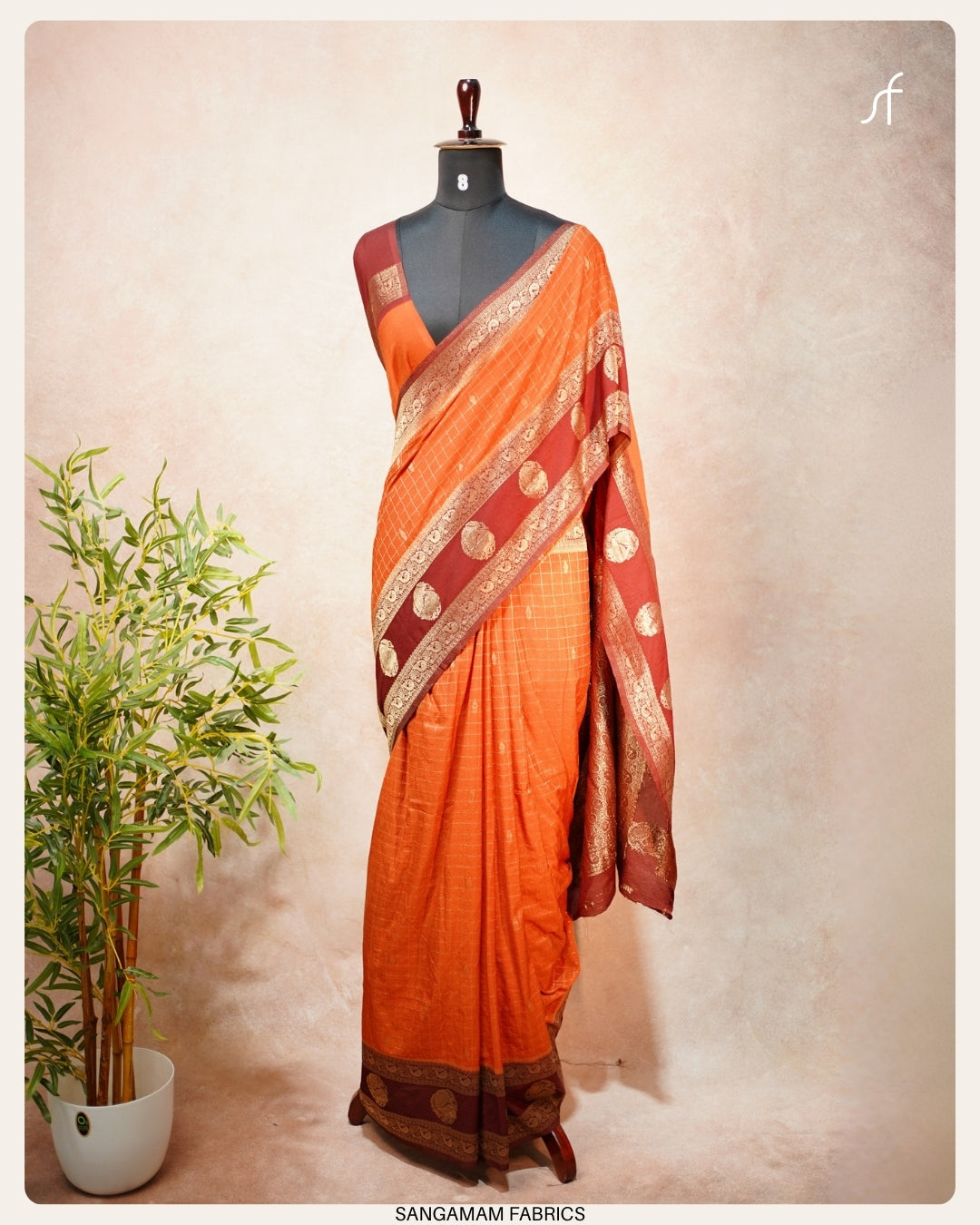 BENTEX BORDER DETAILED SEMI GEORGETTE BANARASI SAREE