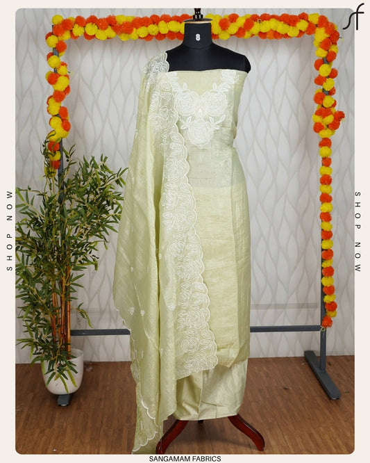 PAPER ORGANZA EMBROIDERY SALWAR SUIT