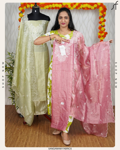 PAPER ORGANZA EMBROIDERY SALWAR SUIT