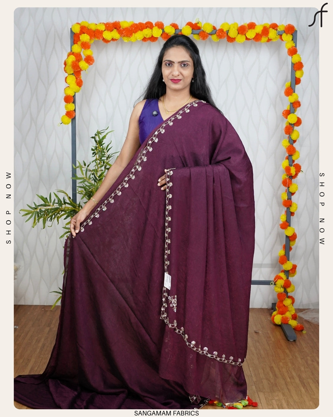 SILKY GEORGETTE DESIGNER SAREE