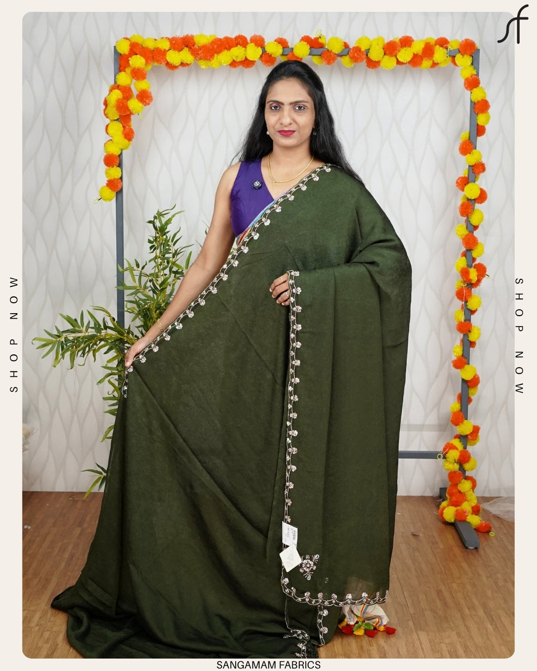 SILKY GEORGETTE DESIGNER SAREE